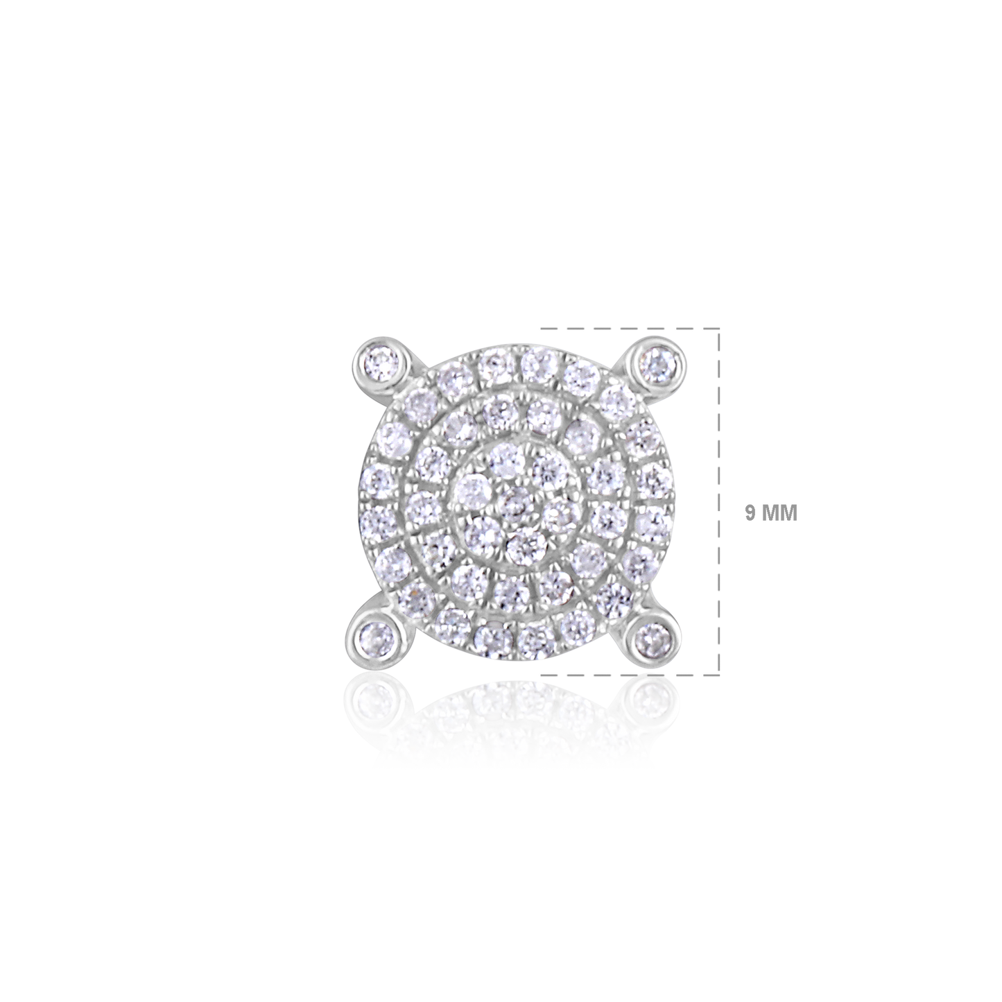 Solid Gold 0.2ct Natural Diamond Round Studded Prong Stud Earrings