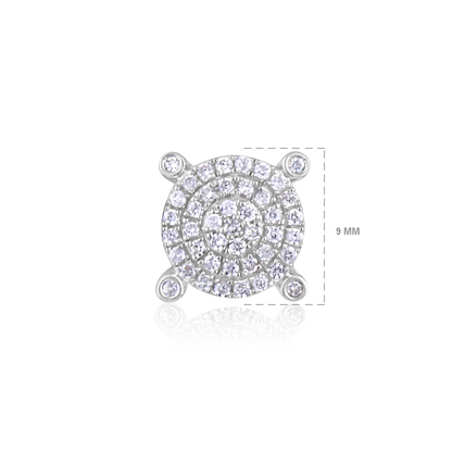 Solid Gold 0.2ct Natural Diamond Round Studded Prong Stud Earrings