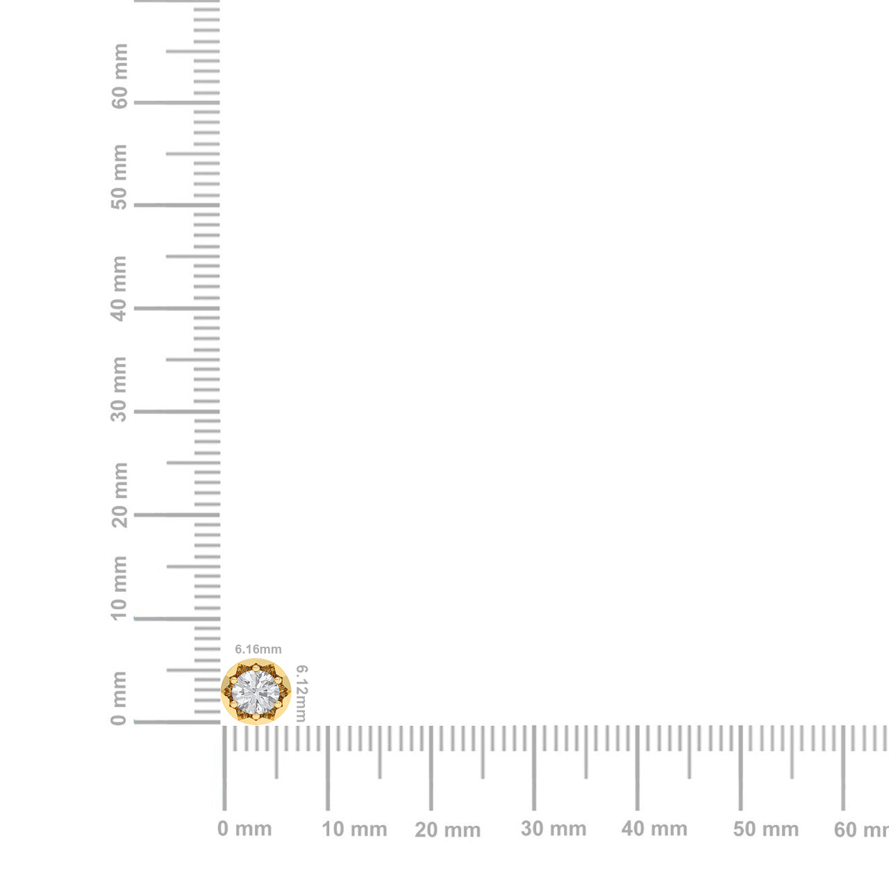 Solid Gold 0.5ct Natural Single Diamond Small Stud Earrings