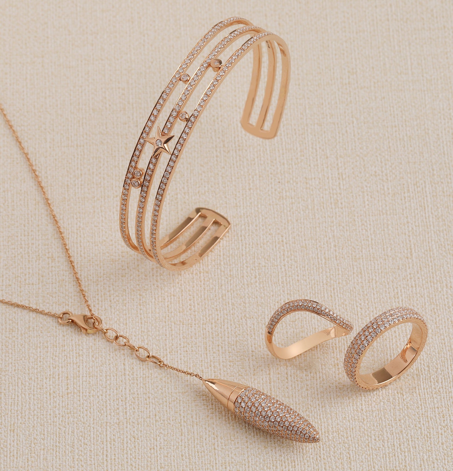 Solid Gold 1.3ct Natural Diamond Bullet Necklace