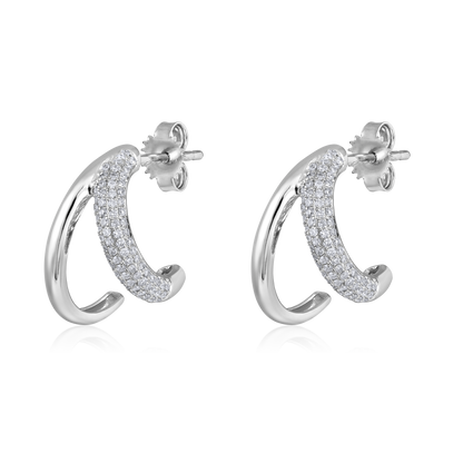 Solid Gold 0.3ct Natural Diamond Twin Claw Wrap Stud Earrings