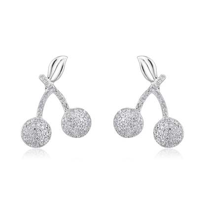 Solid Gold 0.3ct Natural Diamond Cherry Stud Earrings