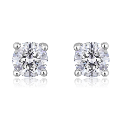 Solid Gold 0.4ct Natural Diamond 4 Prong Round Solitaire Stud Earrings