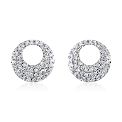 Solid Gold 0.14ct Natural Diamond Round CutOut Stud Earrings