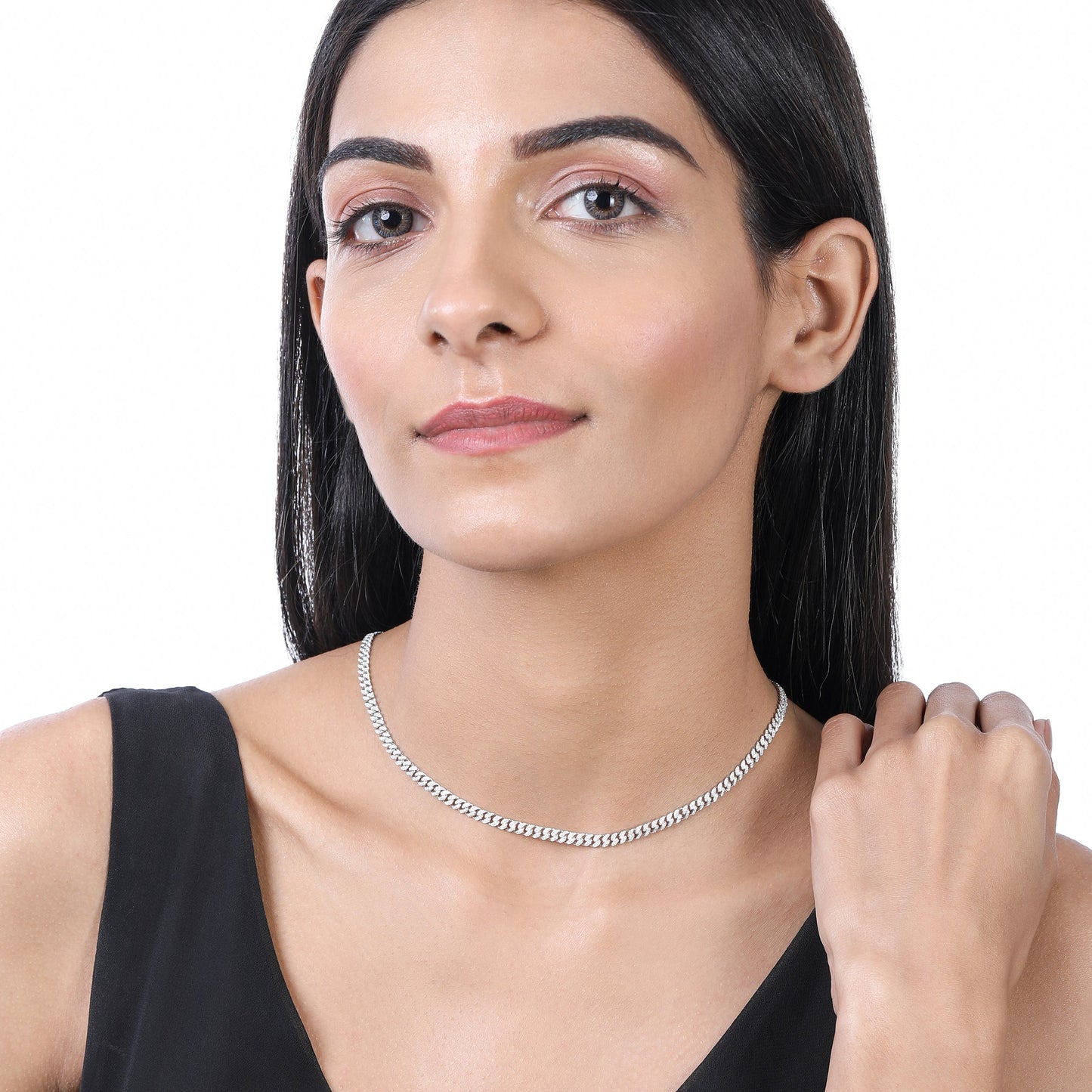 Solid Gold 1.8ct Natural Diamond 4.2mm Cuban Chain Link Necklace