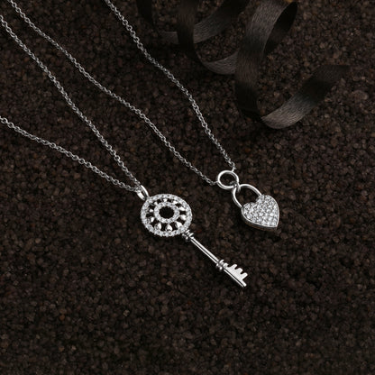 Solid Gold Natural Diamond Key Charm Pendant Only
