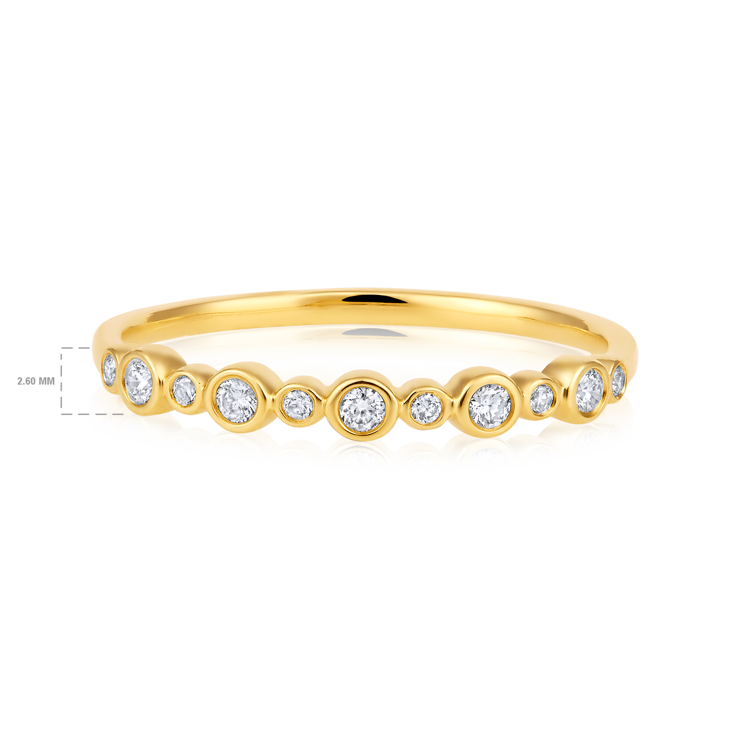 Solid Gold 0.13ct Natural Diamond Bezel Eternity Band Ring