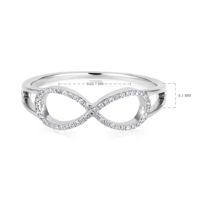Solid Gold 0.1ct Natural Diamond Infinity Charm Ring