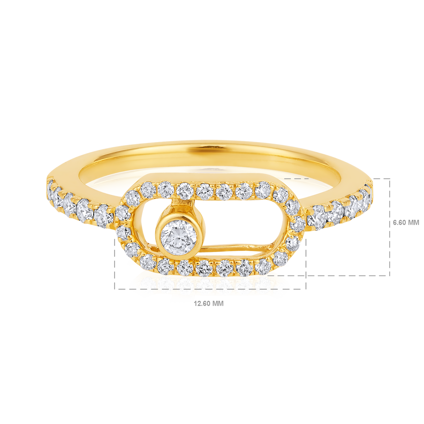 Solid Gold 0.4ct Natural Diamond Move Uno Paperclip Ring