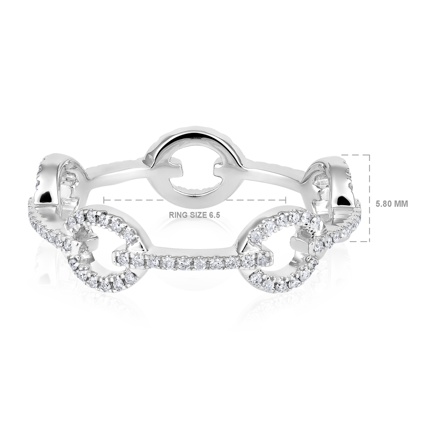 Solid Gold 0.23ct Natural Diamond Cuban Link Chain Band Ring