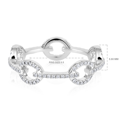 Solid Gold 0.23ct Natural Diamond Cuban Link Chain Band Ring