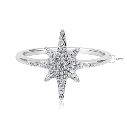 Solid Gold 0.12ct Natural Diamond Spark Star Twinkle Ring