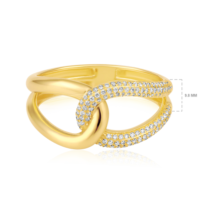 Solid Gold 0.2ct Natural Diamond Infiniti Link Intertwined Ring