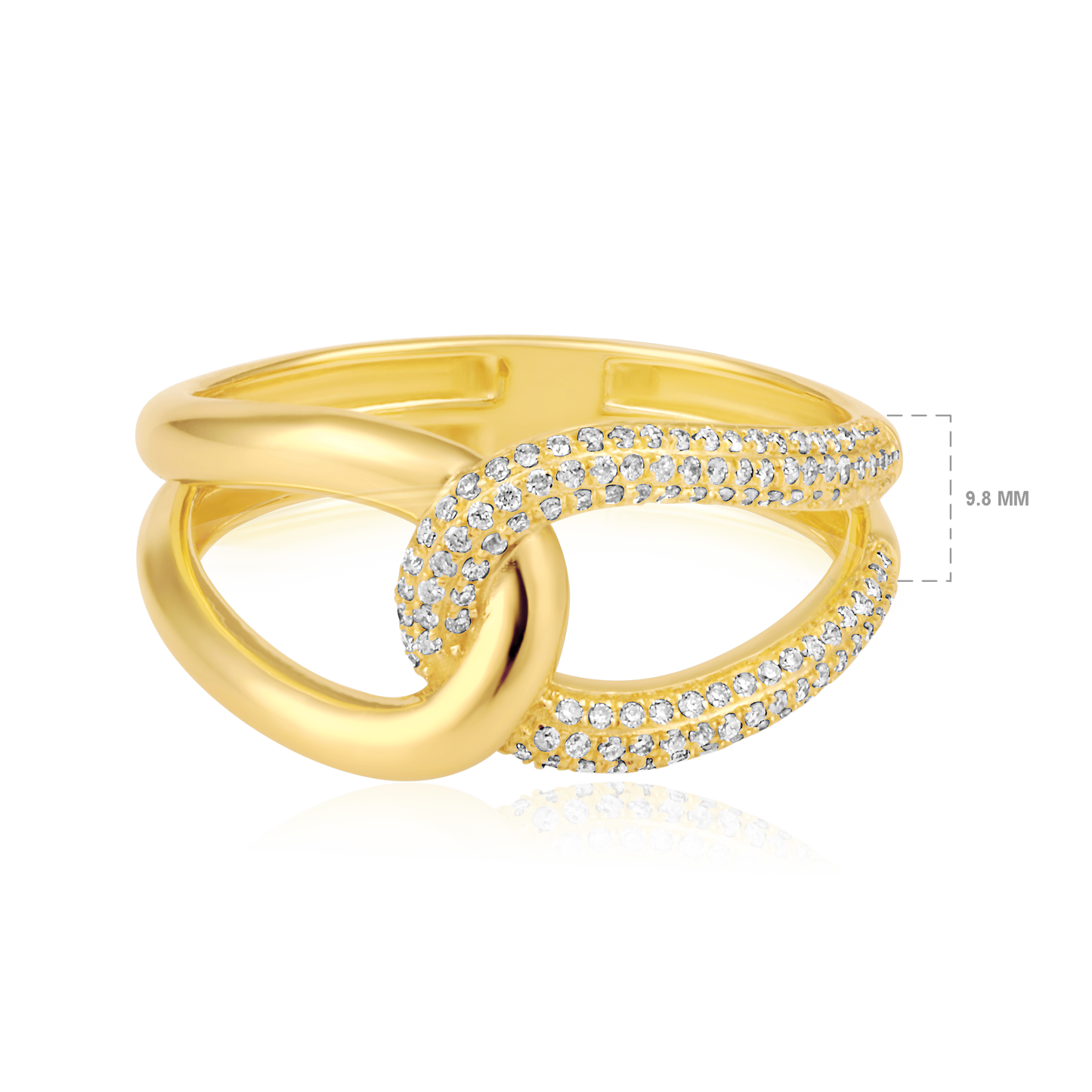 Solid Gold 0.21ct Natural Diamond Infinity Knot Twisted Intertwined Ring