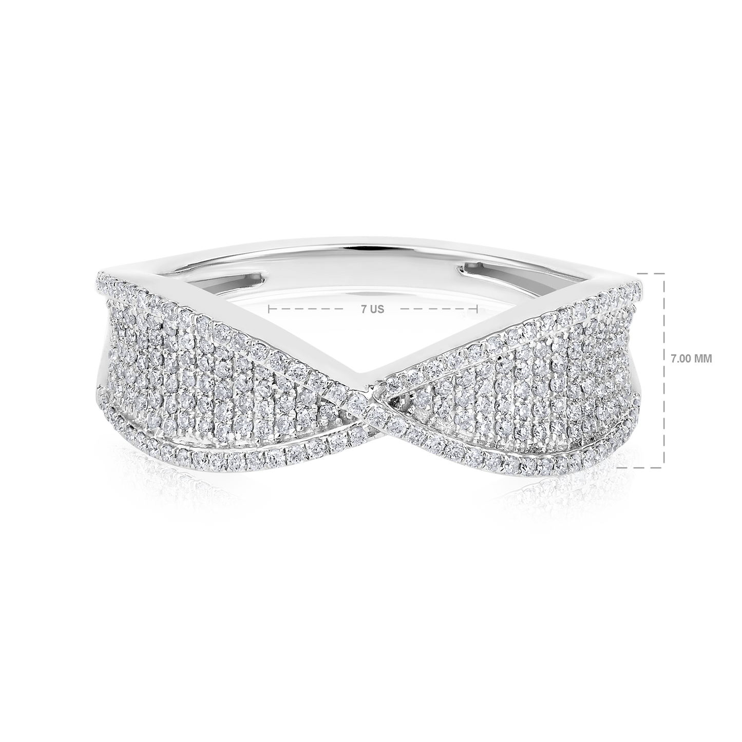 Solid Gold 0.31ct Natural Diamond Infinity Studded Band Ring