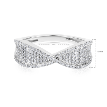 Solid Gold 0.31ct Natural Diamond Infinity Studded Band Ring