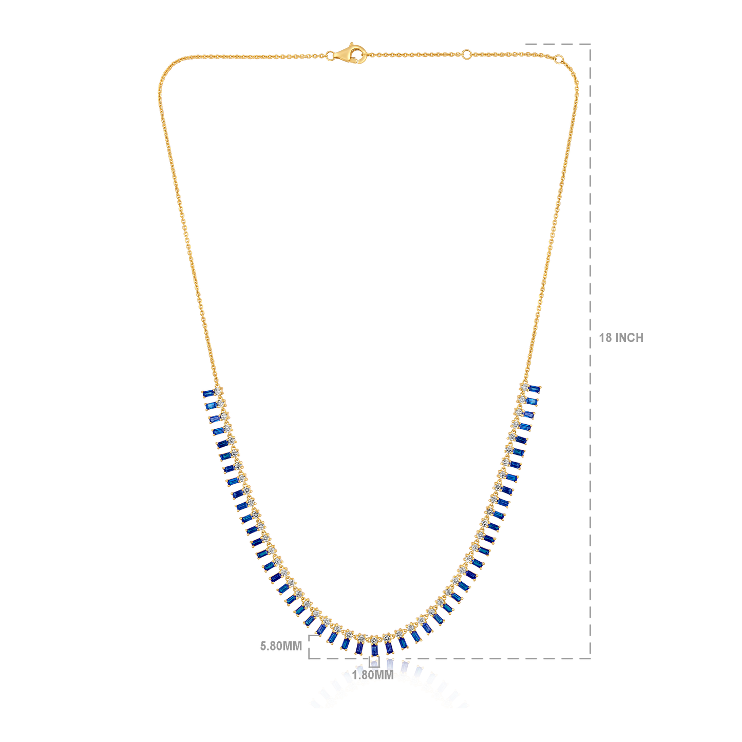 Solid Gold 5.3ct Natural Diamond w/ Natural Sapphire Buggette Fringe Necklace