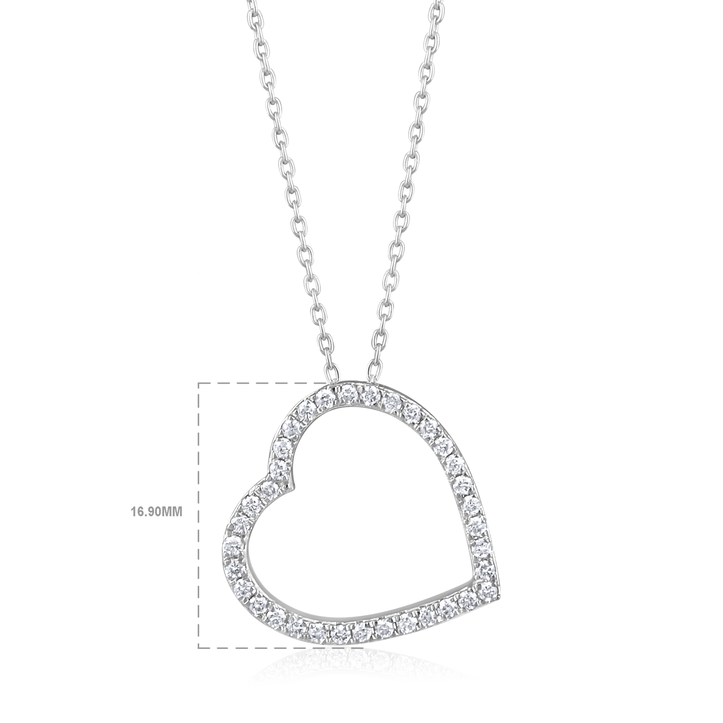 Solid Gold 0.21ct Natural Diamond Heart Charm Moving Necklace