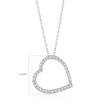 Solid Gold 0.21ct Natural Diamond Heart Charm Moving Necklace