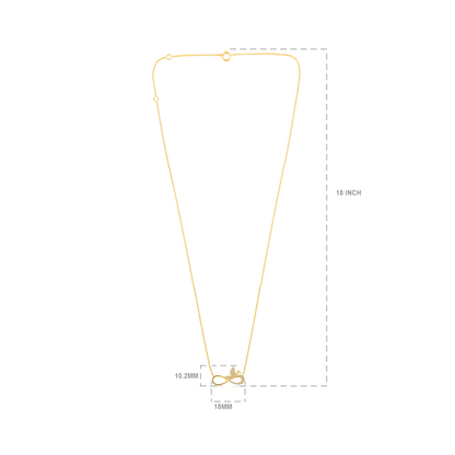 Solid Gold 0.07ct Natural Diamond Infinity Butterfly Charm Necklace