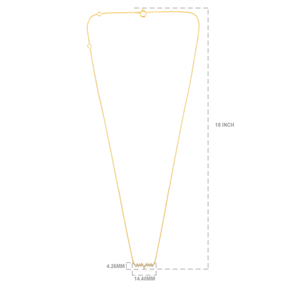 Solid Gold 0.06ct Natural Diamond Heart Beat Zig Zag Wave Necklace