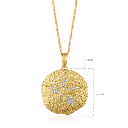 Solid Gold 0.2ct Natural Diamond Round Charm Vintage Necklace