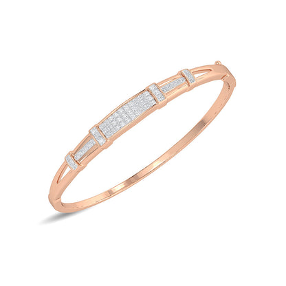 Solid Gold 1.66ct Natural Diamond Princess 3 Bar Rectangle Bracelet