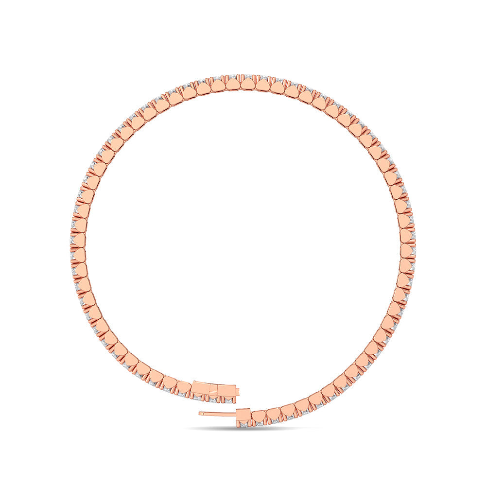 Solid Gold 3.6ct Natural Diamond Flexible Bangle Tennis Bracelet