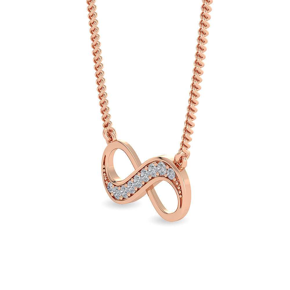 Solid Gold 0.1ct Natural Diamond Infinity Necklace