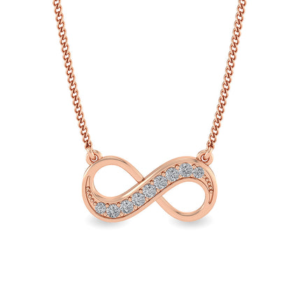 Solid Gold 0.1ct Natural Diamond Infinity Necklace
