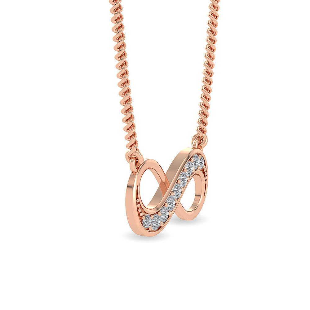 Solid Gold 0.1ct Natural Diamond Infinity Necklace