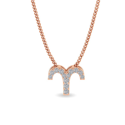 Solid Gold 0.1ct Natural Diamond T Necklace