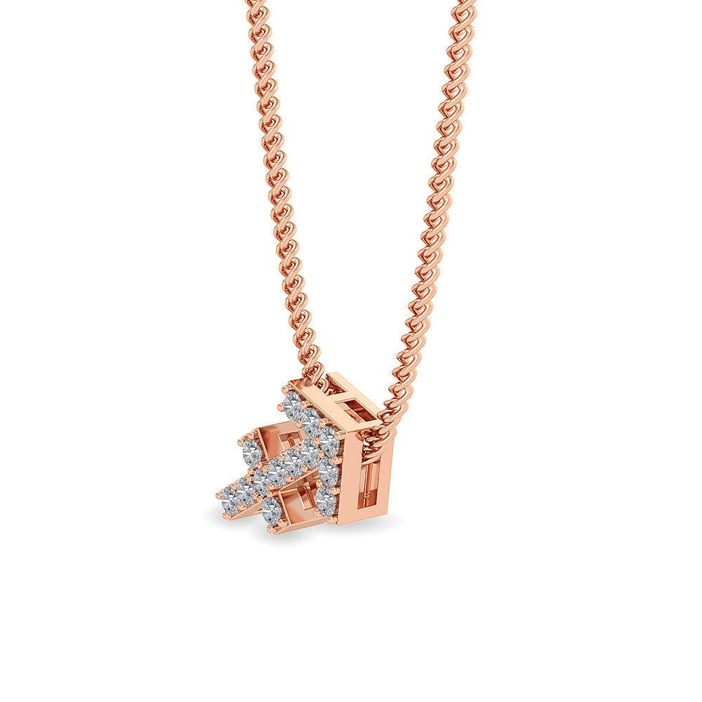 Solid Gold 0.2ct Natural Diamond Studded Arrow Necklace
