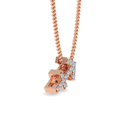 Solid Gold 0.2ct Natural Diamond Studded Arrow Necklace