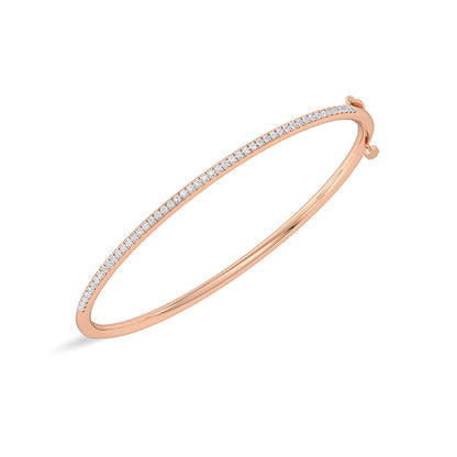 Solid Gold 0.65ct Natural Diamond Tennis Bangle Bangle Bracelet