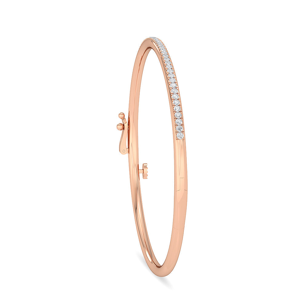 Solid Gold 0.65ct Natural Diamond Tennis Bangle Bangle Bracelet