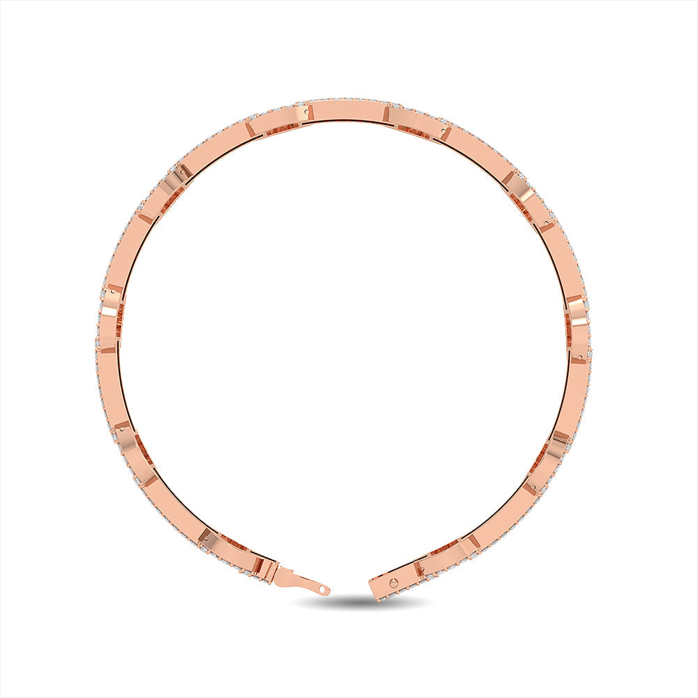 Solid Gold 3.55ct Natural Diamond Chain Link Studded Bracelet