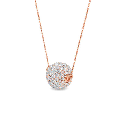 Solid Gold 0.7ct Natural Diamond Disco Ball Necklace