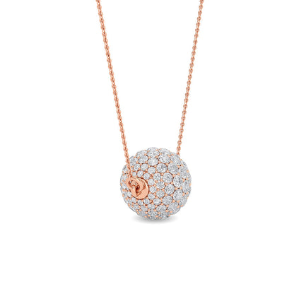 Solid Gold 0.7ct Natural Diamond Disco Ball Necklace