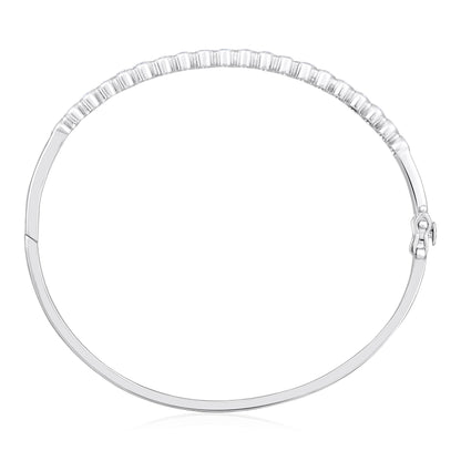 Solid Gold 1.6ct Natural Diamond Oval Bangle Tennis Bracelet