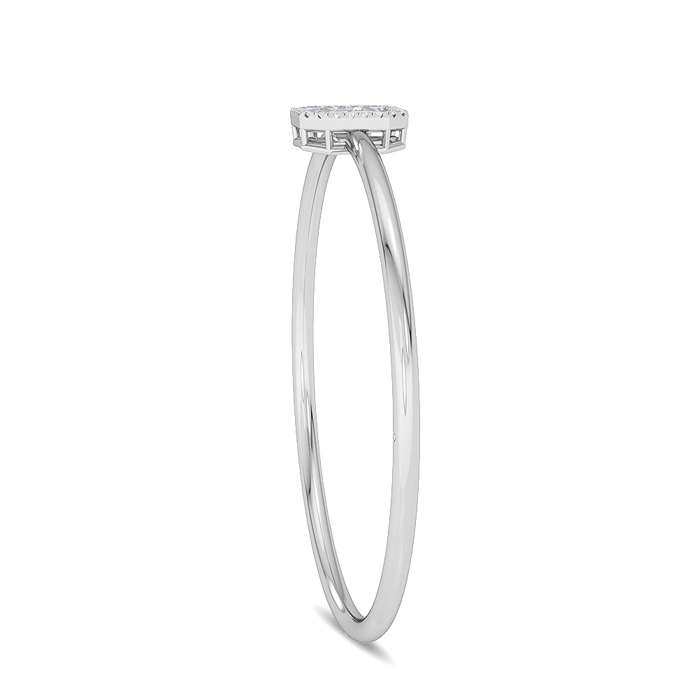 Solid Gold 0.5ct Natural Diamond Buguette Princess Bangle Bracelet