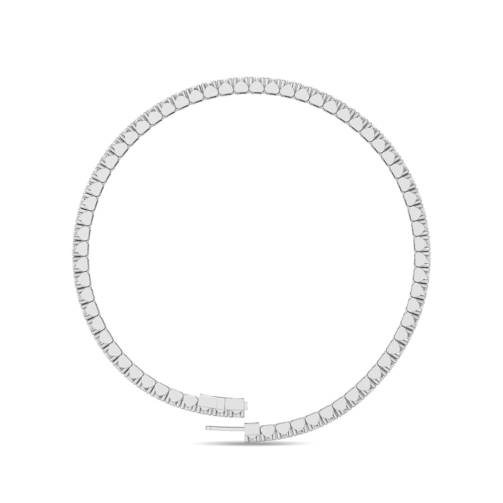 Solid Gold 3.6ct Natural Diamond Flexible Bangle Tennis Bracelet