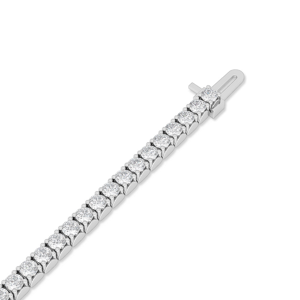 Solid Gold 3.6ct Natural Diamond Flexible Bangle Tennis Bracelet