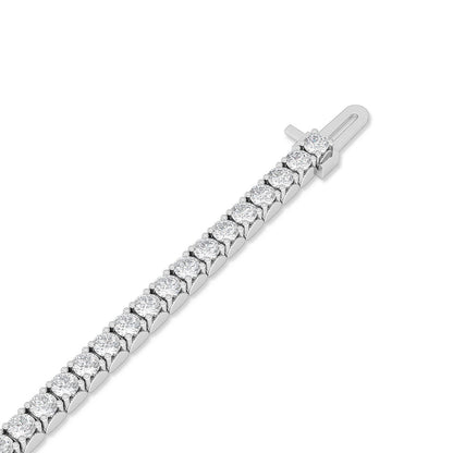 Solid Gold 3.6ct Natural Diamond Flexible Bangle Tennis Bracelet
