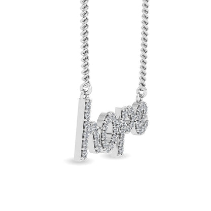Solid Gold 0.7ct Natural Diamond Studded Hope Script Necklace