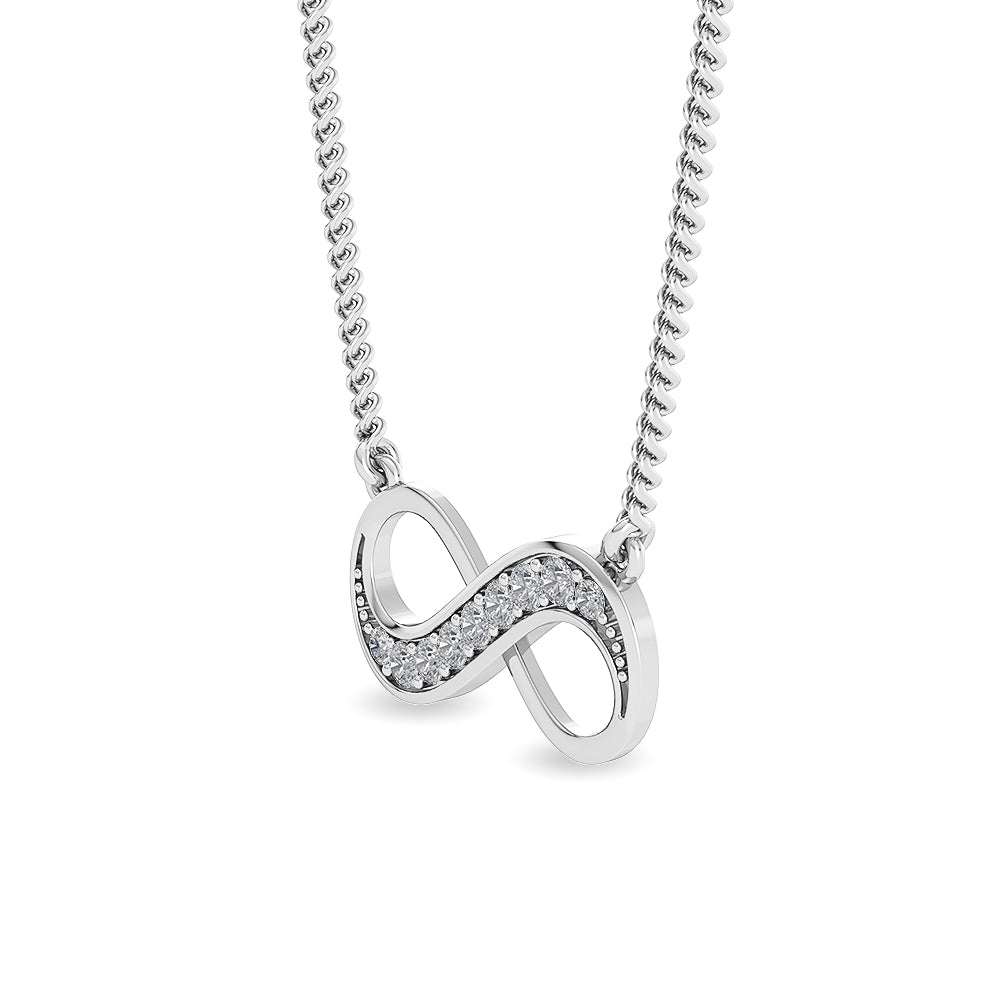 Solid Gold 0.1ct Natural Diamond Infinity Necklace