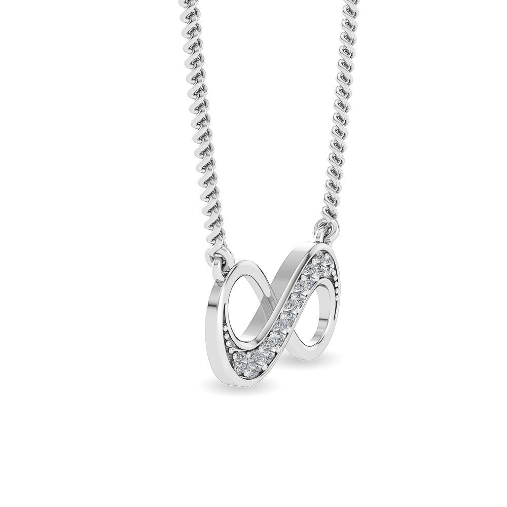 Solid Gold 0.1ct Natural Diamond Infinity Necklace