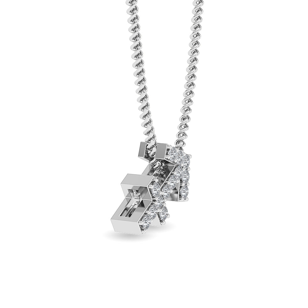 Solid Gold 0.2ct Natural Diamond Studded Arrow Necklace