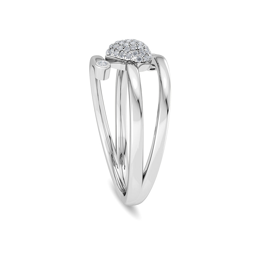 Solid Gold Natural Diamond Spinning Heart Crisscross Ring