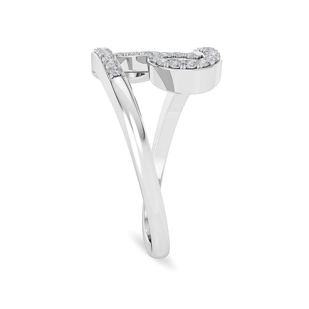 Solid Gold 0.3ct Natural Diamond Cross Ring